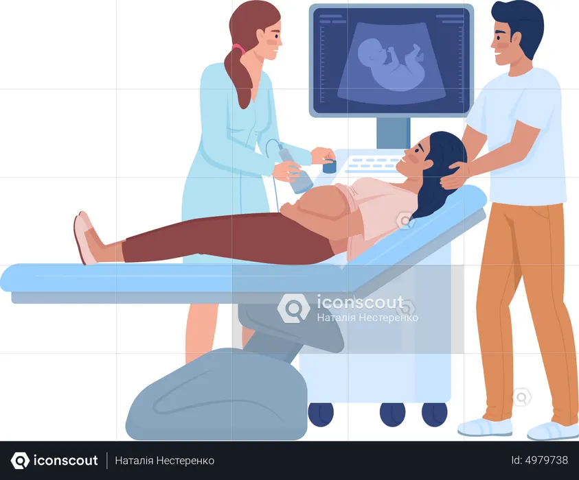 Futuros pais na ultrassonografia  Ilustração