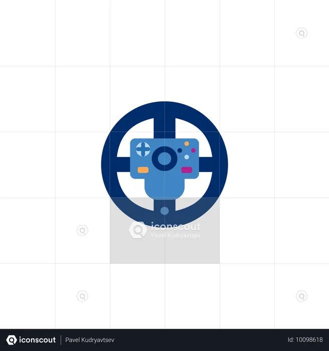 Game controller in shape of car steering  Illustration