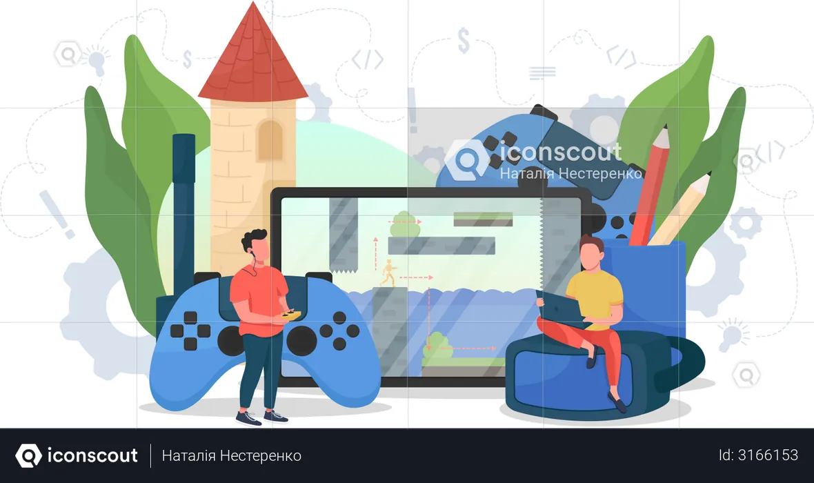 Premium Vector  Gaming on video game hardware in shopping online concept.  vector concept illustration. hero image for website.