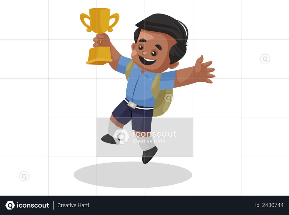 Ganador con trofeo  Ilustración