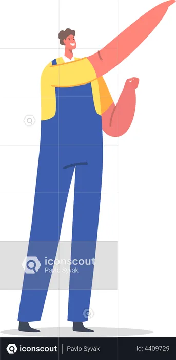Garage Worker Character  Illustration