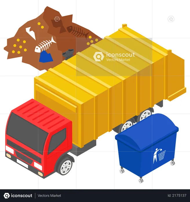 Garbage Collecting Truck  Illustration