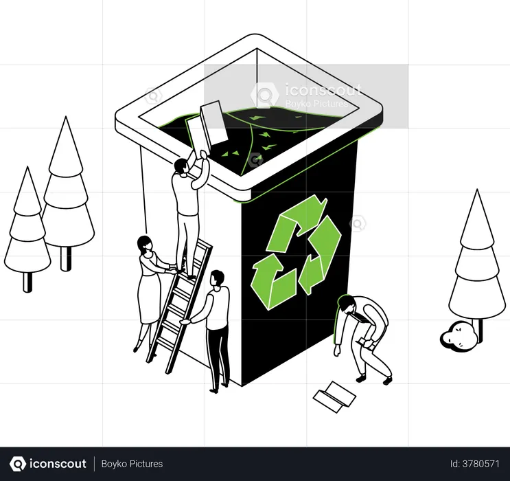 Garbage Recycling  Illustration