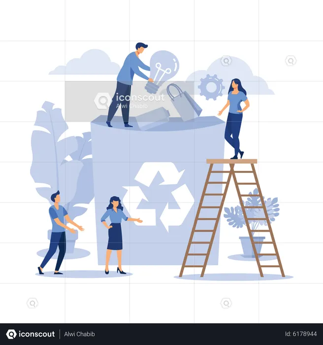 Garbage recycling  Illustration