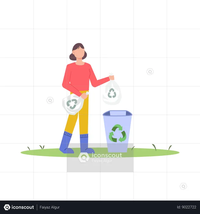 Garbage recycling  Illustration