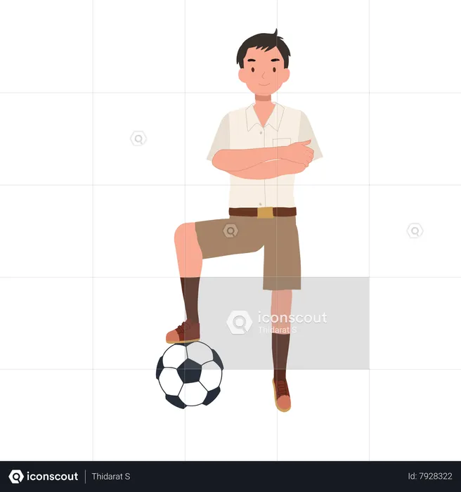 Garçon avec football  Illustration