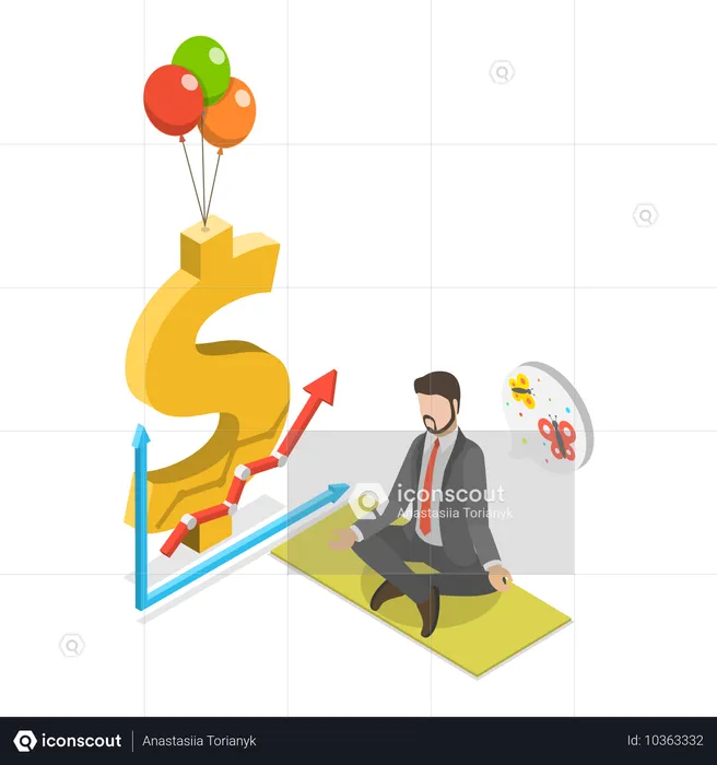 Un garçon jouissant d'une liberté financière  Illustration