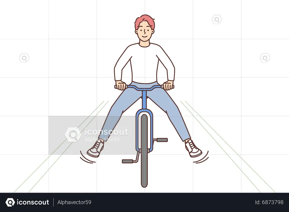 Garçon à vélo  Illustration