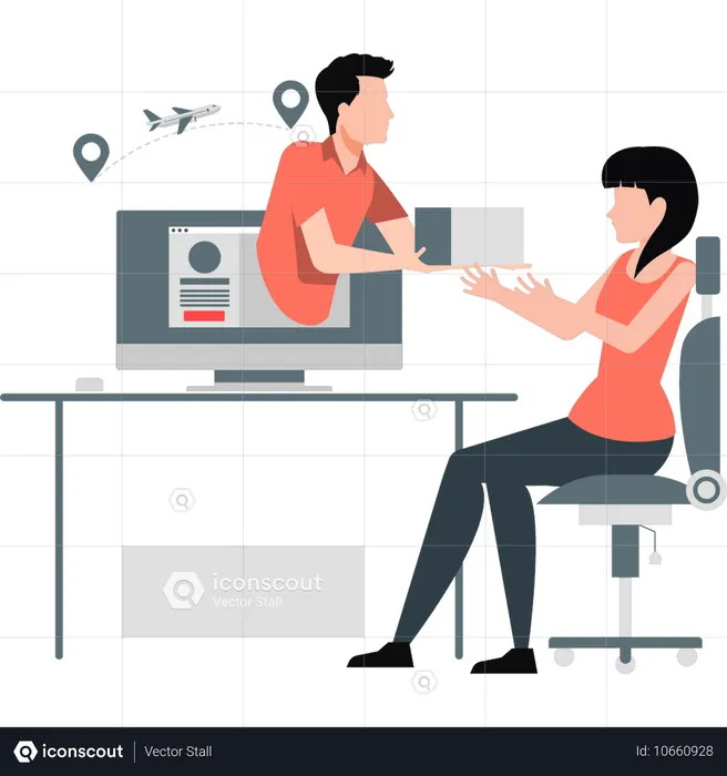 Garçon effectuant des services d'expédition  Illustration