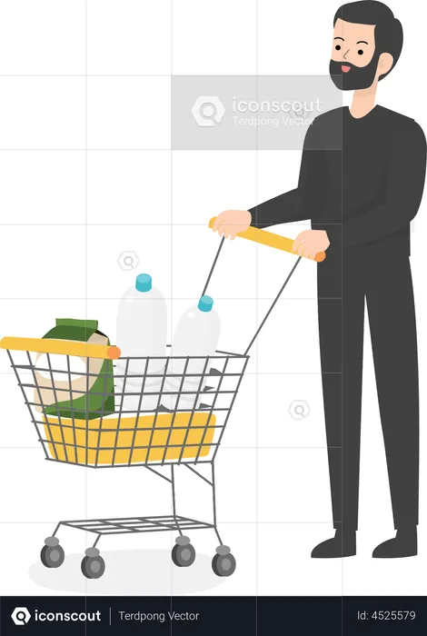 Garçon faisant du shopping  Illustration