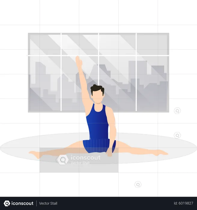 Garçon faisant une pose de yoga  Illustration