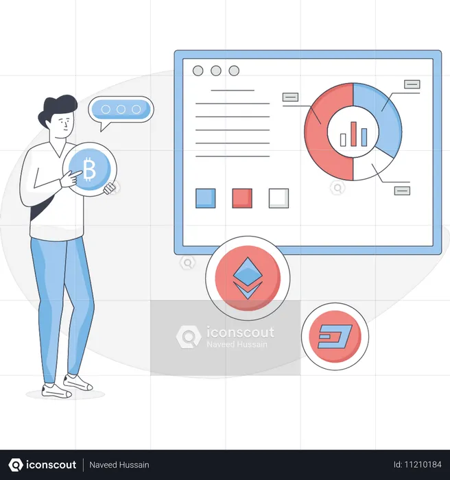 Un garçon fait une analyse cryptographique  Illustration