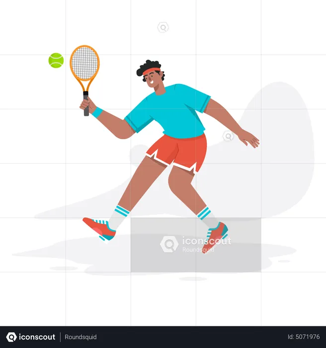 Garçon jouant au badminton  Illustration