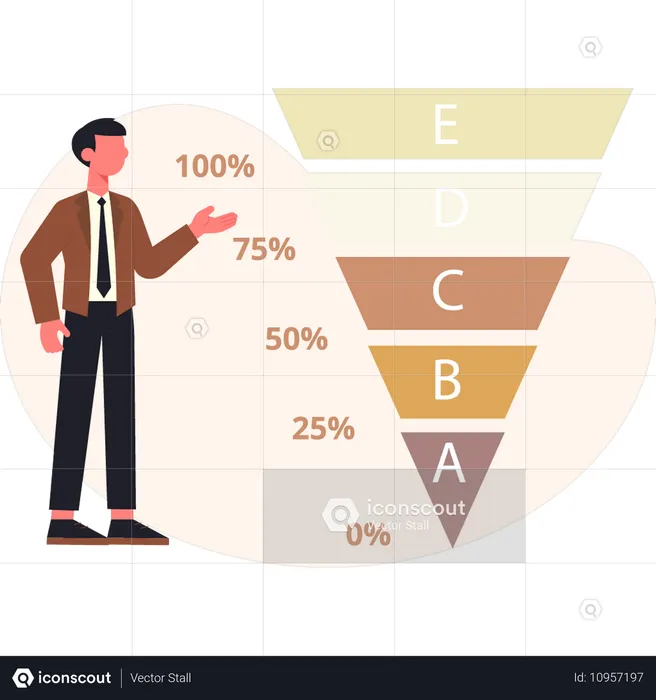 Garçon montrant le rapport d'analyse  Illustration