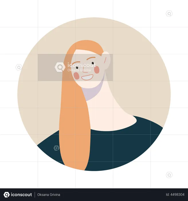 Menina com cabelo comprido  Ilustração