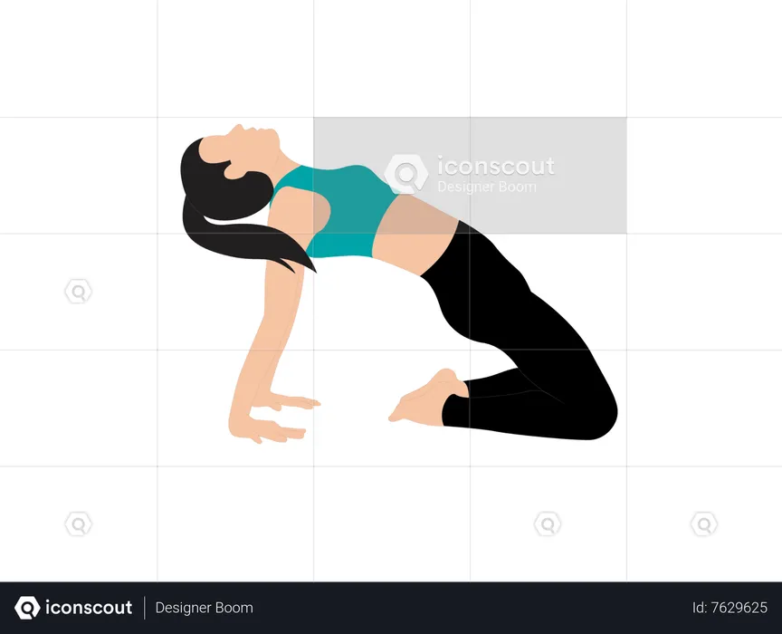 Garota fazendo pose de ioga  Ilustração