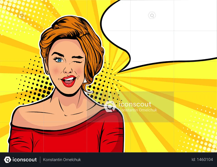 Garota piscando  Ilustração