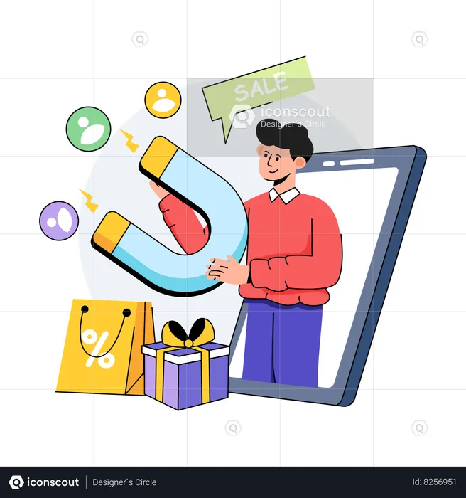 Garoto está dando feedback ao cliente  Ilustração