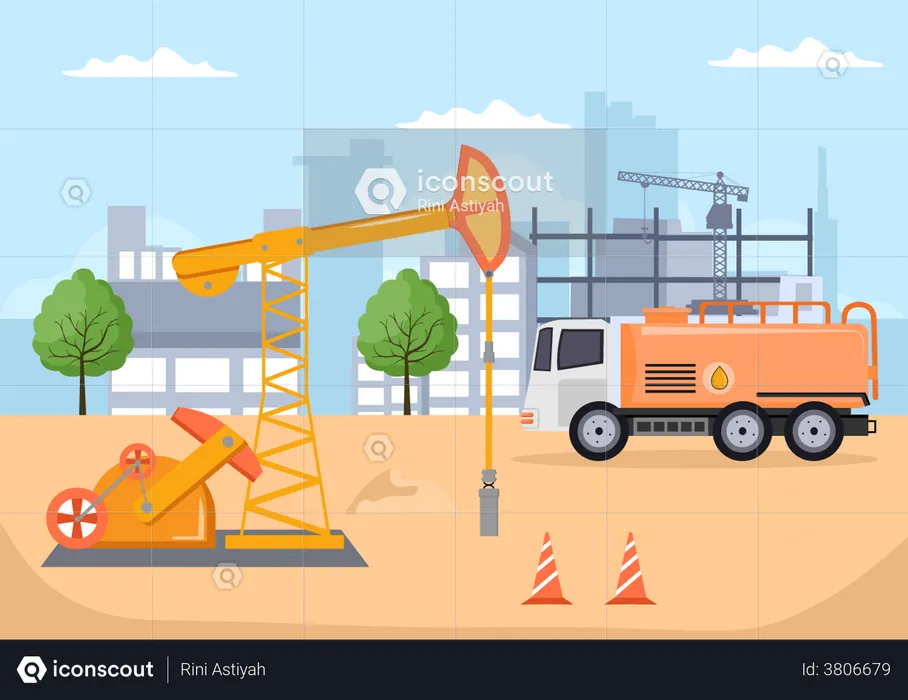 Gas Drilling  Illustration