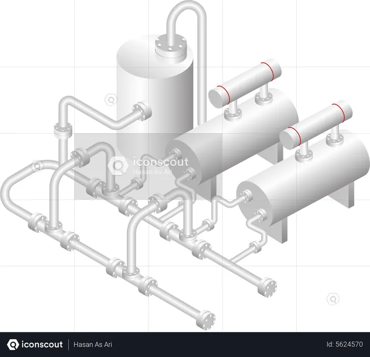 Gas industry pipes  Illustration
