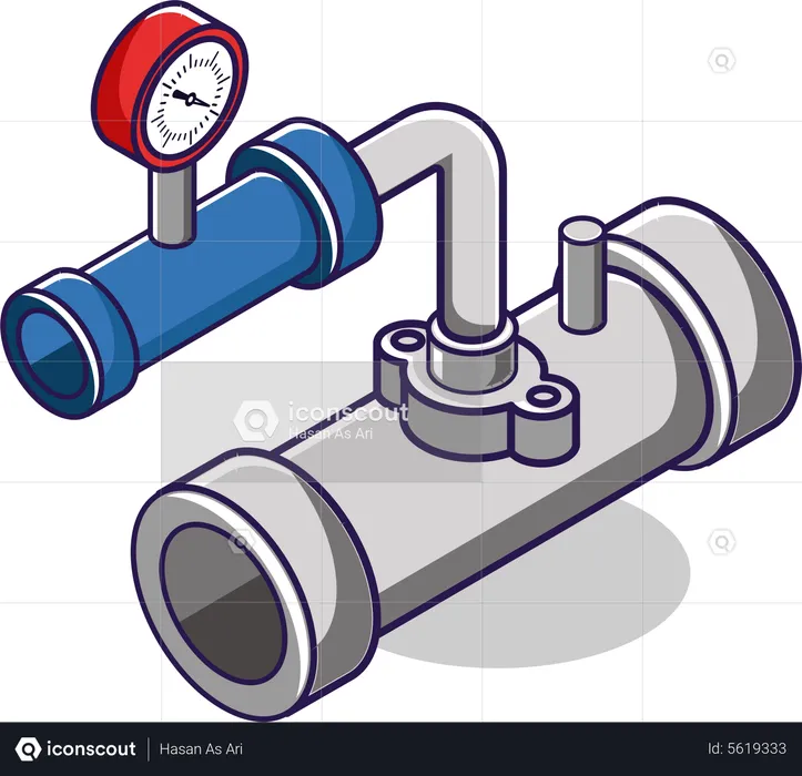 Gas pipe temperature line  Illustration