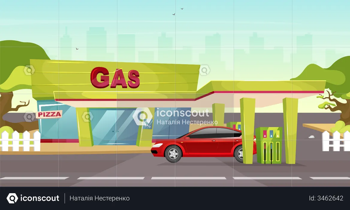 Gas station  Illustration