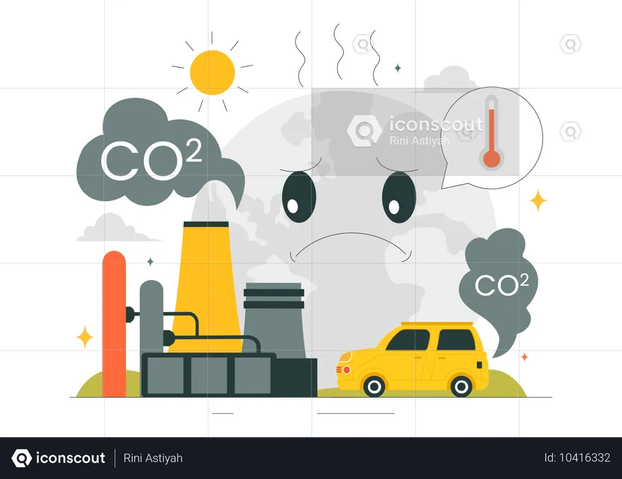 Gases de efeito estufa  Ilustração