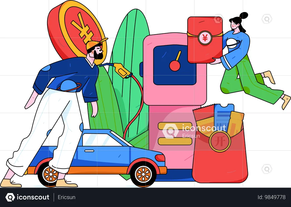 Gasolinera  Ilustración