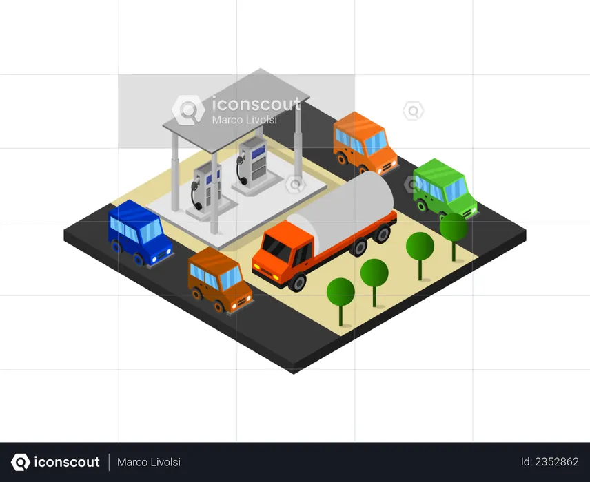 Gasolinera  Ilustración