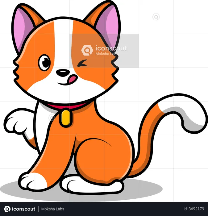 Gato fofo  Ilustração