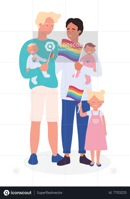 Gay Family  Illustration