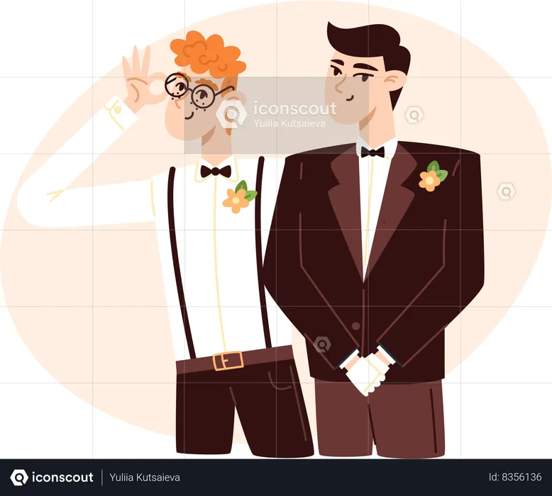 Gay wedding couple  Illustration