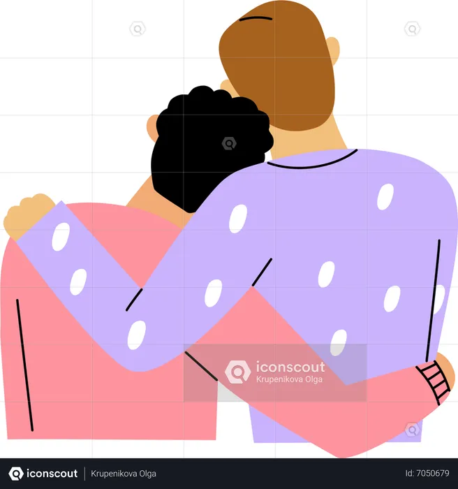 Gays hugging each other  Illustration