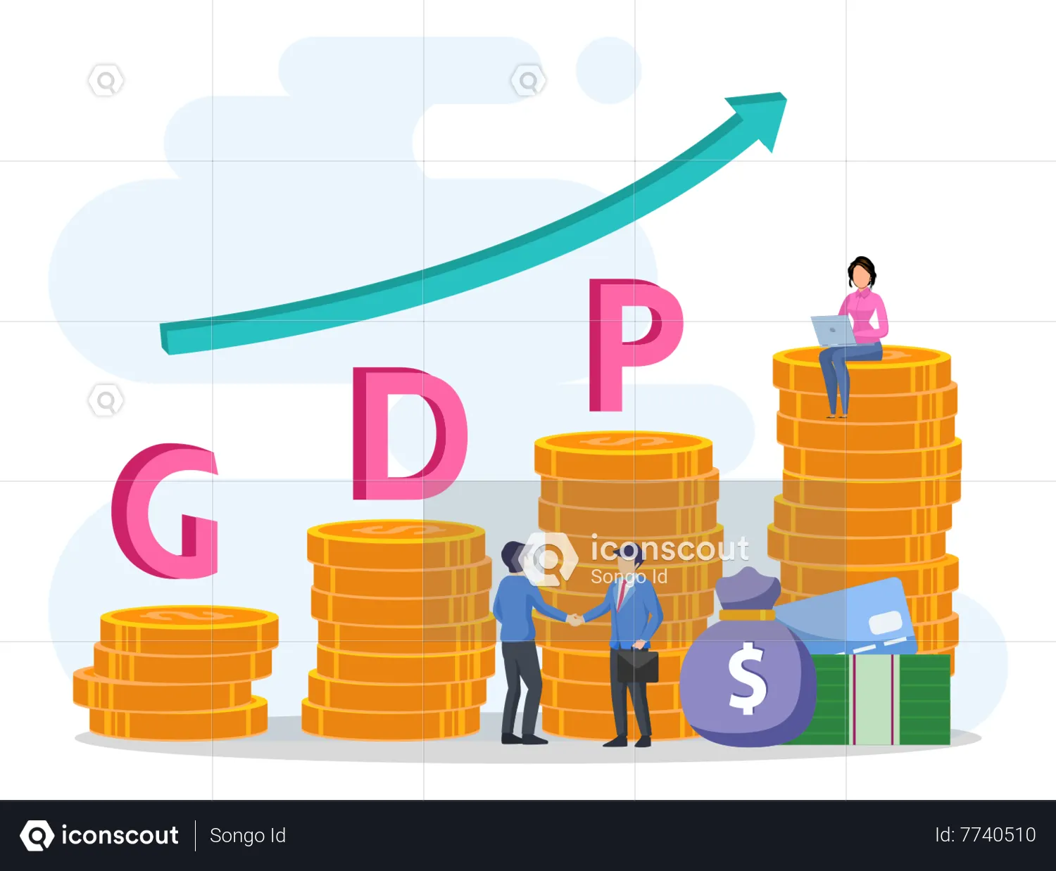 Best Gdp Growth Illustration download in PNG & Vector format