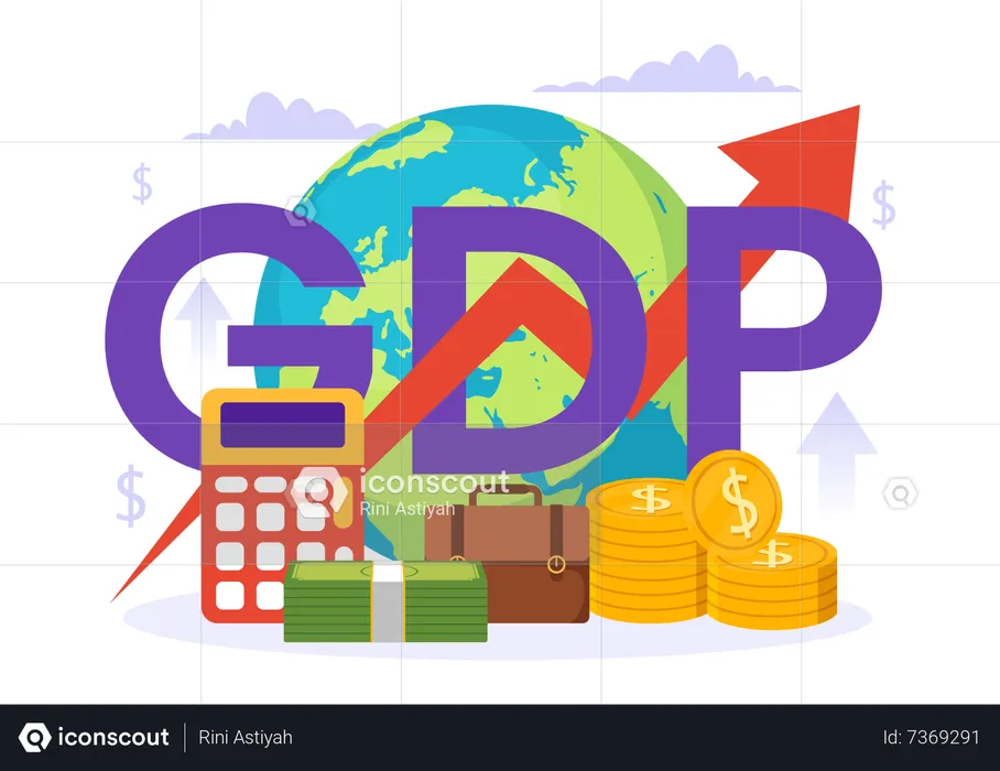GDP growth calculation  Illustration