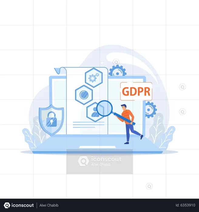 GDPR and cyber security  Illustration