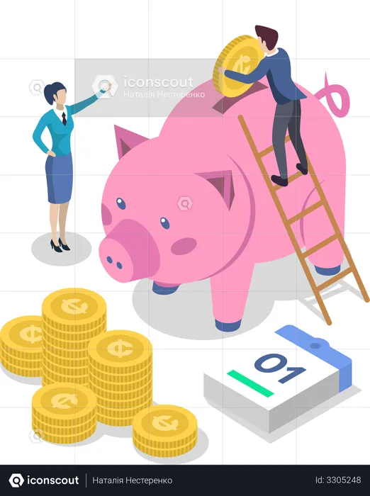 Geld sparen  Illustration