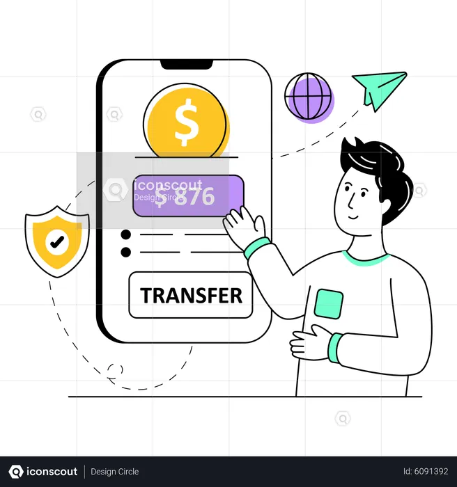 Geldtransfer  Illustration