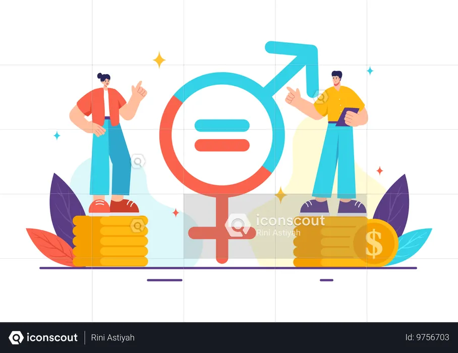 Gender Discrimination At Work  Illustration