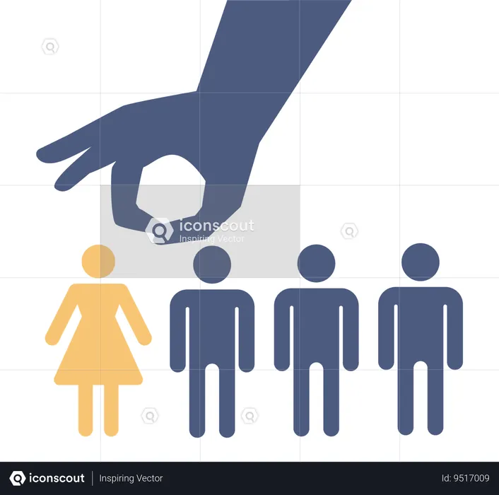 Gender discrimination in company  Illustration