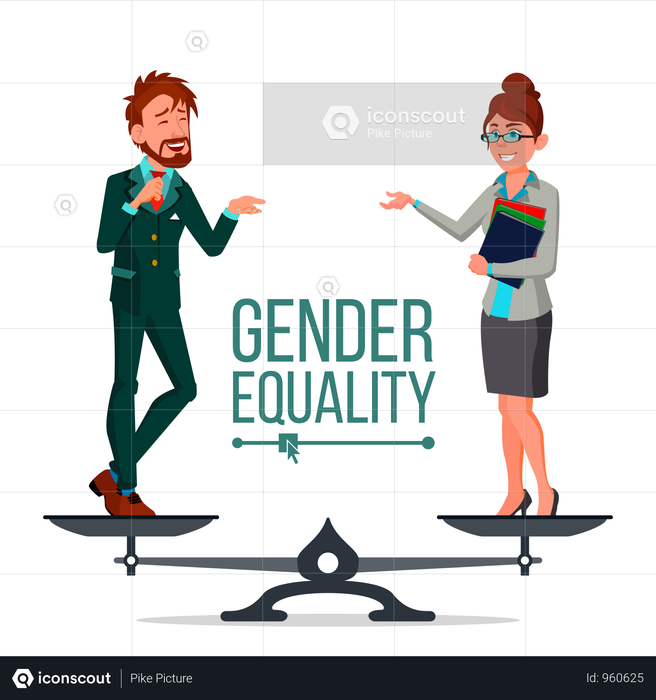 Best Premium Gender Equality Vector Illustration download in PNG ...