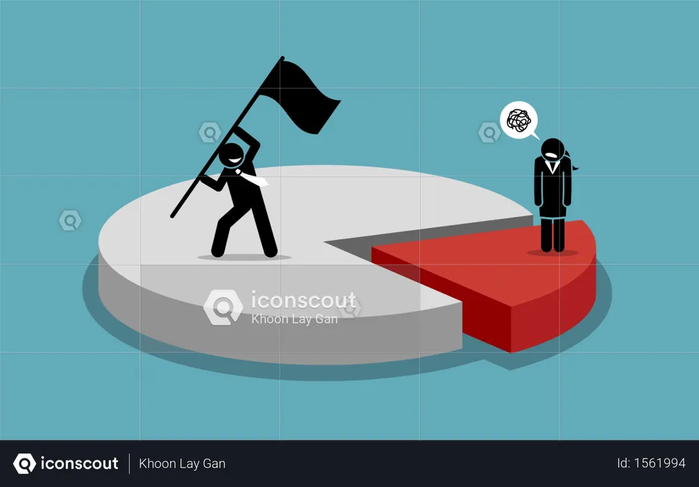 Gender inequality and male domination  Illustration