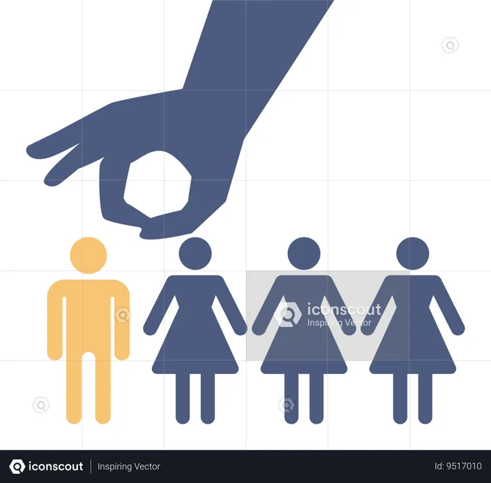 Gender inequality in company  Illustration