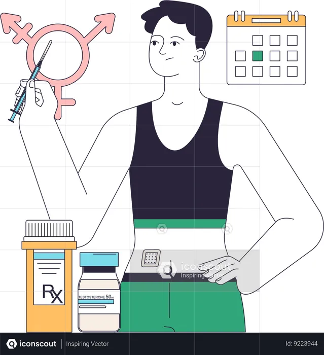 Gender transition hormonal therapy  Illustration