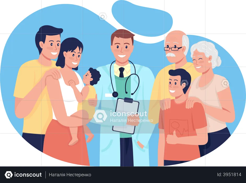 General medical treatment for all people  Illustration