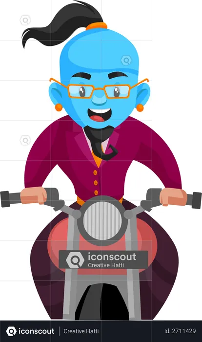 Genie riding bike  Illustration