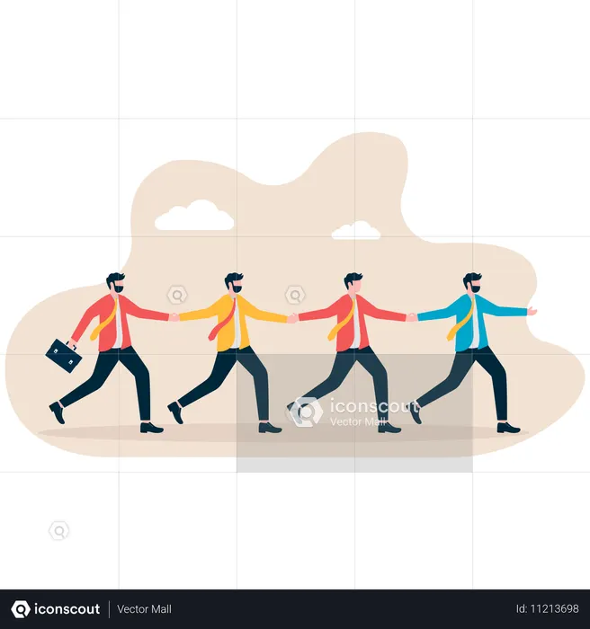 Les gens d'affaires s'entraident  Illustration