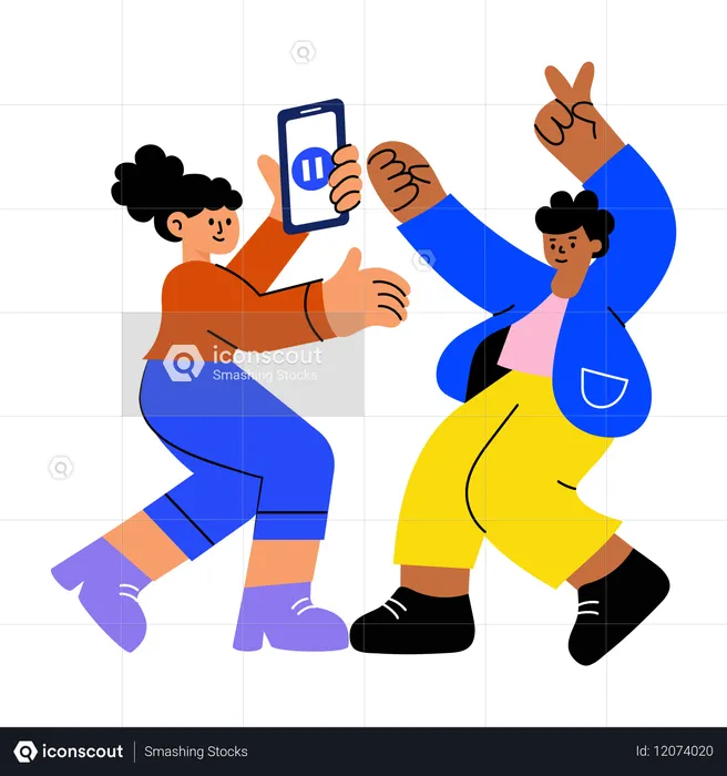 Gente bailando en la fiesta  Ilustración