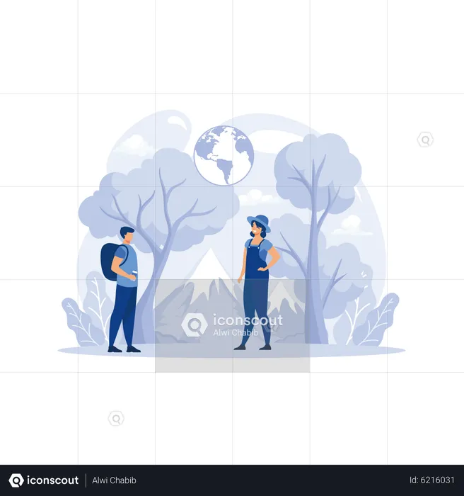 Geographie Unterricht  Illustration