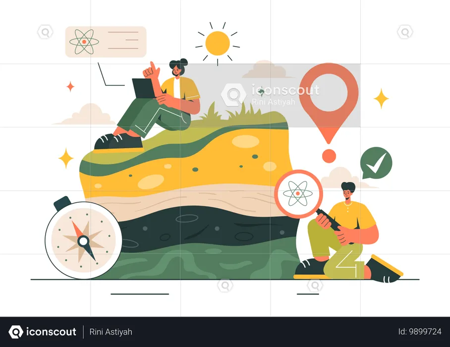 Geologist Soil Analysis  Illustration